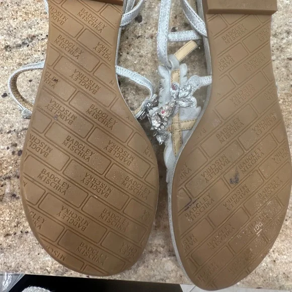 Badgley Mischka Crystal Embellished Sandals - Picture 4 of 9